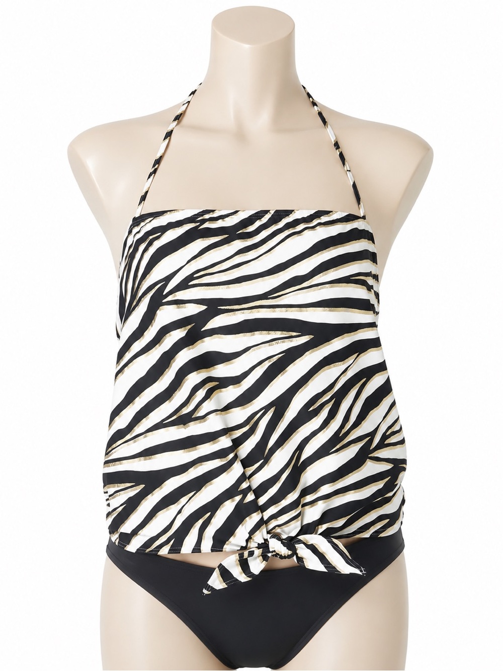 Michael Kors Women’s Zebra-Print Tankini Top – Size Large – NWT